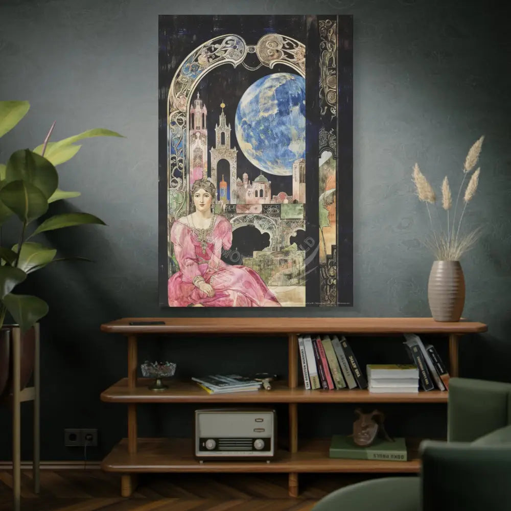 Fantasy Frames & Floral Lace 3D Matte Canvas Print — 3D Laced Multi-Dimensional Wall Art Canvas