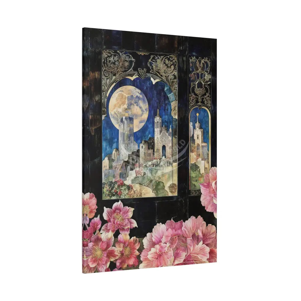 Fantasy Frames & Floral Lace 3D Matte Canvas Print — 3D Laced Multi-Dimensional Wall Art Canvas