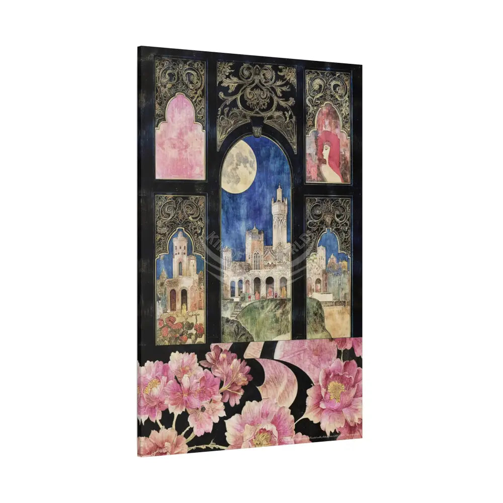 Fantasy Frames & Floral Lace 3D Matte Canvas Print — 3D Laced Multi-Dimensional Wall Art Canvas