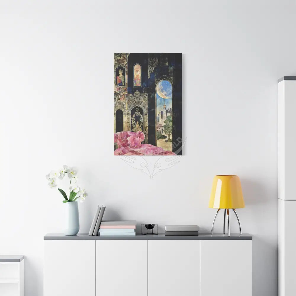 Fantasy Frames & Floral Lace 3D Matte Canvas Print — 3D Laced Multi-Dimensional Wall Art Canvas