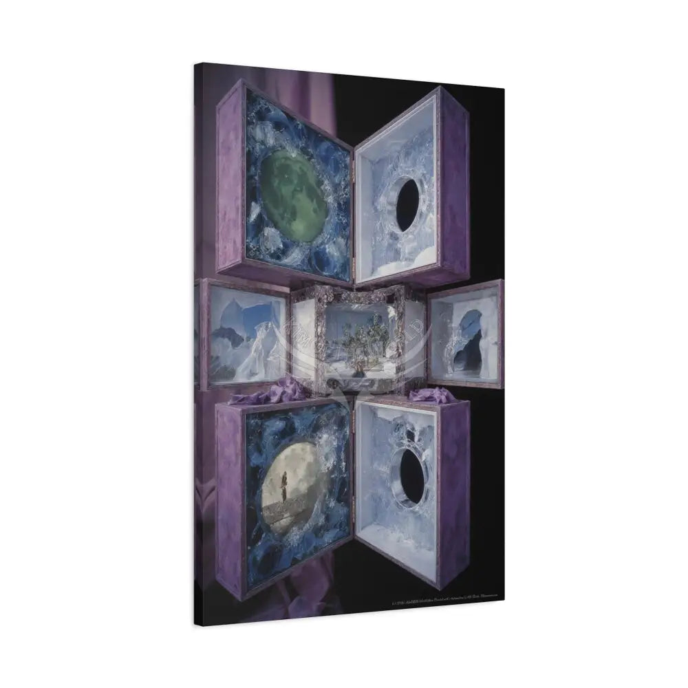 Fantasy Frames & Floral Lace 3D Matte Canvas Print — 3D Laced Multi-Dimensional Wall Art Canvas