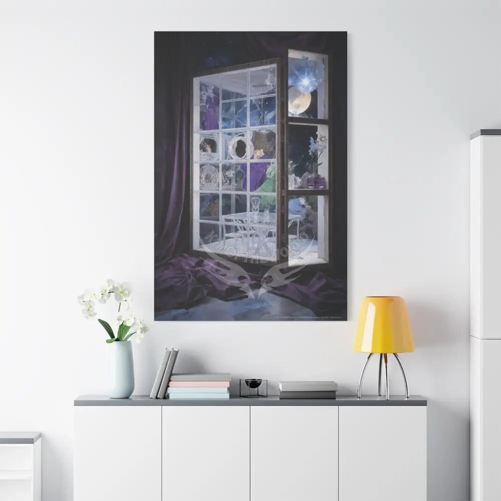 Fantasy Frames & Floral Lace 3D Matte Canvas Print — 3D Laced Multi-Dimensional Wall Art Canvas