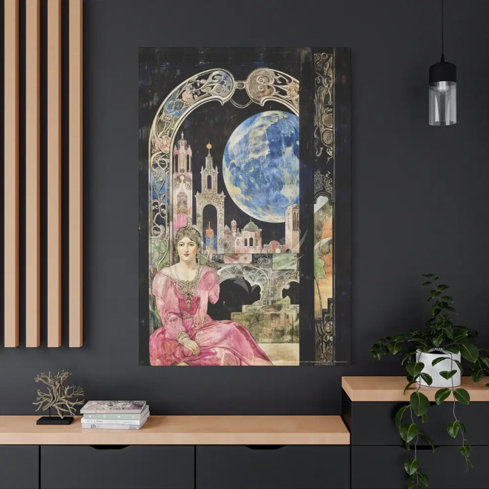 Fantasy Frames & Floral Lace 3D Matte Canvas Print — 3D Laced Multi-Dimensional Wall Art Canvas