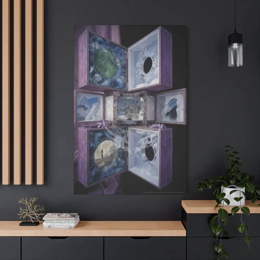 Fantasy Frames & Floral Lace 3D Matte Canvas Print — 3D Laced Multi-Dimensional Wall Art Canvas