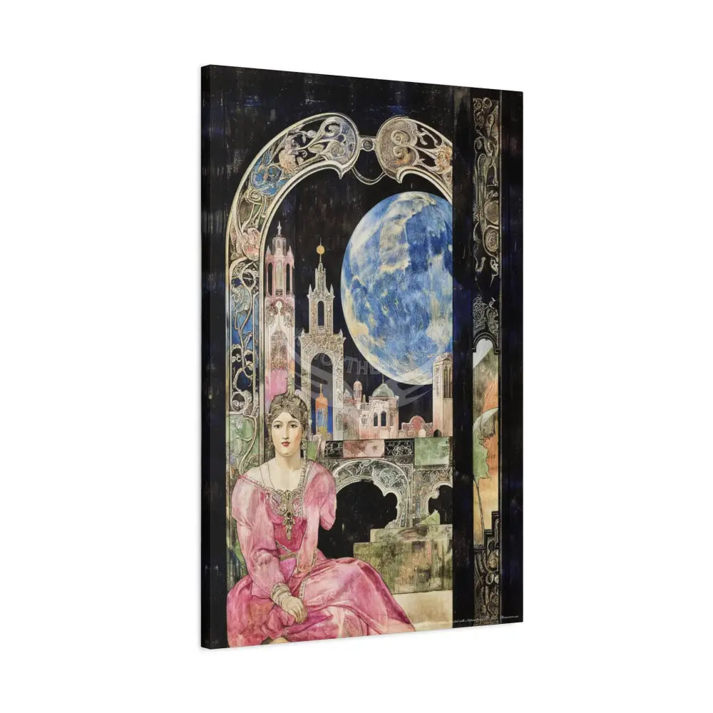 Fantasy Frames & Floral Lace 3D Matte Canvas Print — 3D Laced Multi-Dimensional Wall Art Canvas