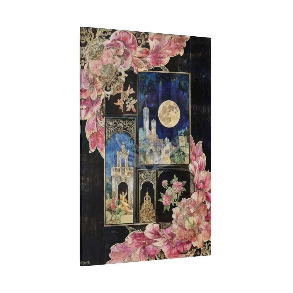Fantasy Frames & Floral Lace Matte Canvas Print — 3D Laced Multi-Dimensional Wall Art Canvas