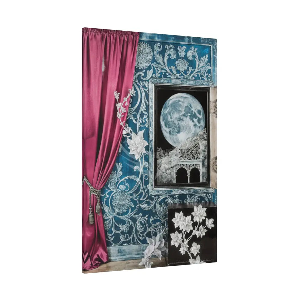 Fantasy Frames & Floral Lace Pink 3D Matte Canvas Print — 3D Laced Multi-Dimensional Wall Art Canvas