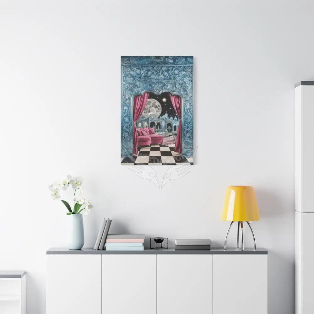 Fantasy Frames & Floral Lace Pink 3D Matte Canvas Print — 3D Laced Multi-Dimensional Wall Art Canvas