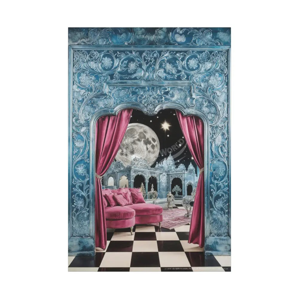 Fantasy Frames & Floral Lace Pink 3D Matte Canvas Print — 3D Laced Multi-Dimensional Wall Art 40’’ x 60’’ (Vertical)