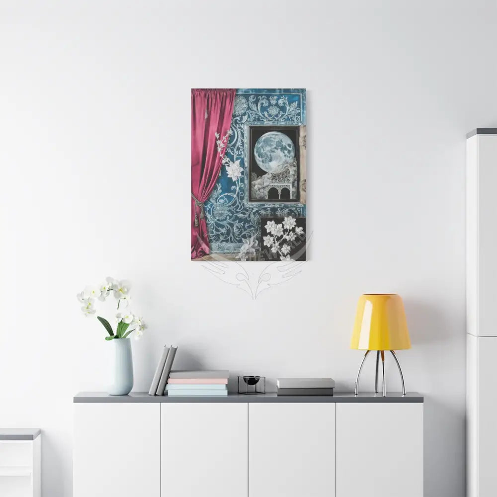 Fantasy Frames & Floral Lace Pink 3D Matte Canvas Print — 3D Laced Multi-Dimensional Wall Art Canvas