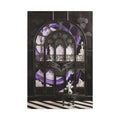 Fantasy Frames & Floral Lace Purple & Black Quaint 3D Matte Canvas Print — 3D Laced Multi-Dimensional Wall Art 24’’ x