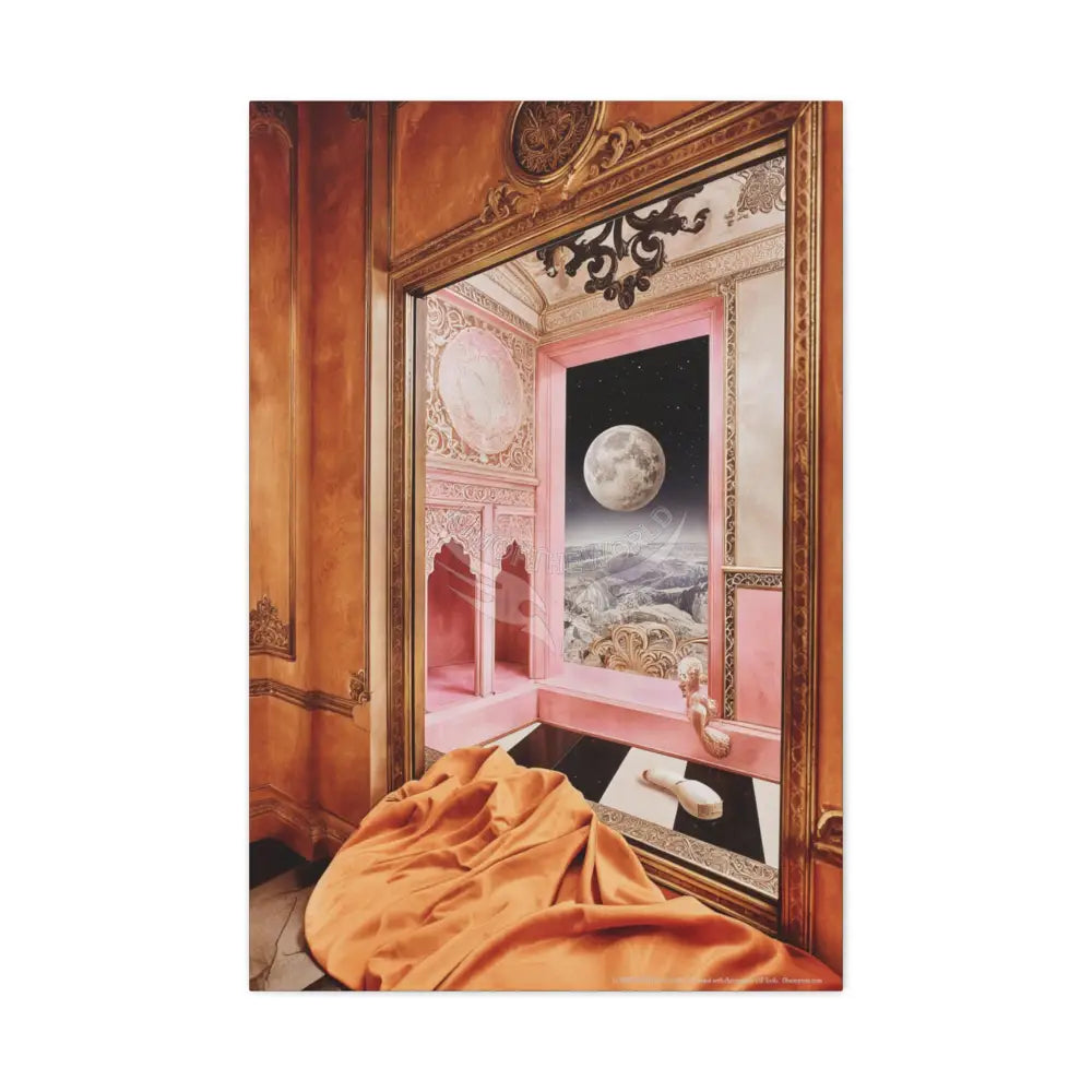 Fantasy Frames & Orange Satin 3D Matte Canvas Print — 3D Lace Multi-Dimensional Wall Art 24’’ x 36’’ (Vertical)