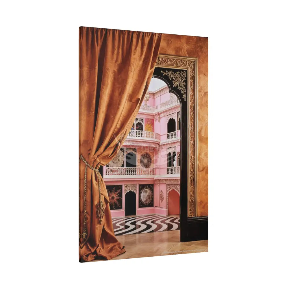 Fantasy Frames & Orange Satin 3D Matte Canvas Print — 3D Lace Multi-Dimensional Wall Art Canvas