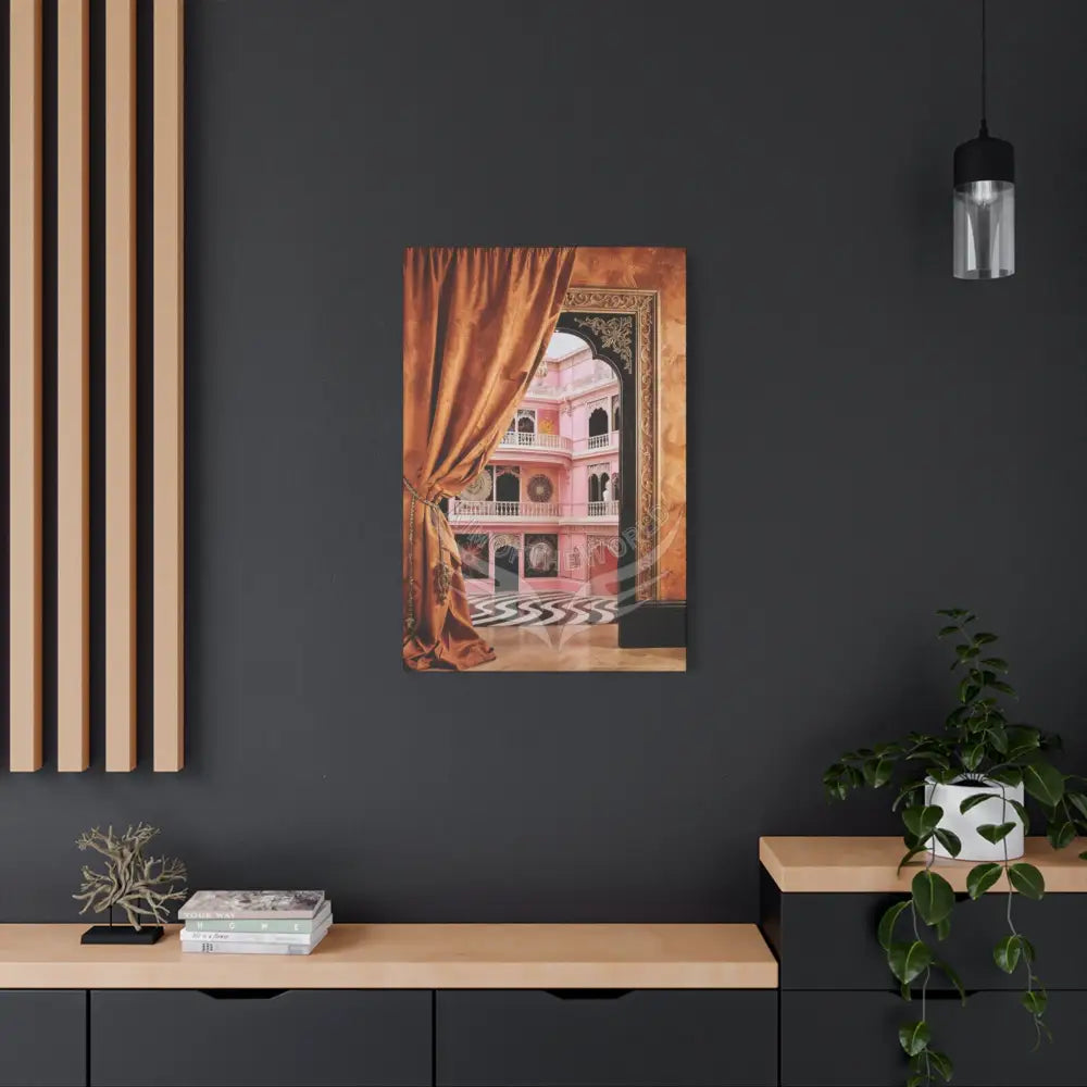 Fantasy Frames & Orange Satin 3D Matte Canvas Print — 3D Lace Multi-Dimensional Wall Art Canvas