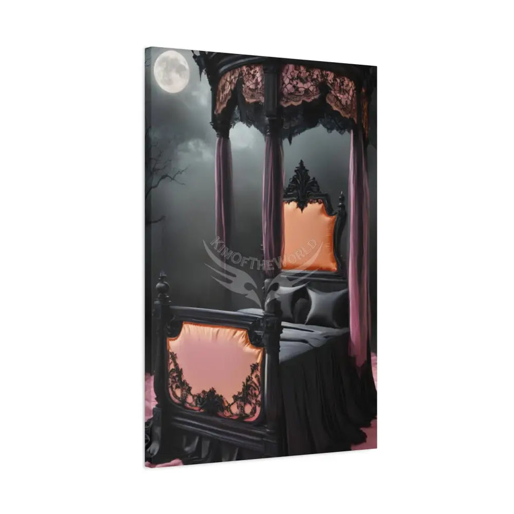 Fantasy Gothic Satin Bedroom Canvas Wall Art — Matte Stretched 1.25’’ 24’’ x 36’’ (Vertical) / 1.25’’ Canvas