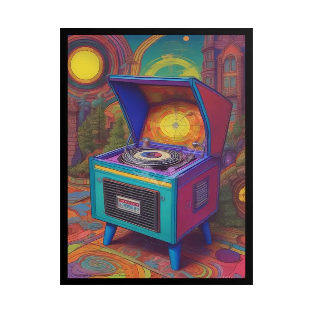 Fantasy Jukeboxes and Record Players - Musical rolled Poster – Retro Vibes Art Print 18″ x 24″ (Vertical) / Matte Poster