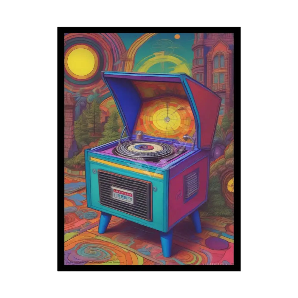 Fantasy Jukeboxes and Record Players - Musical rolled Poster – Retro Vibes Art Print 18″ x 24″ (Vertical) / Semi Glossy