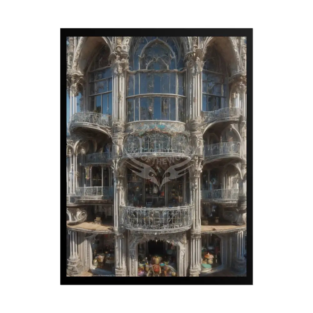 Fantasy Multi-Level Funky Balcony Rolled Poster – Dreamlike Scene Art Print 18″ x 24″ (Vertical) / Matte Poster