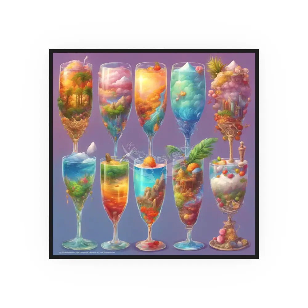 Fantasy Parfait Dessert Poster — Food & Beverage Square Poster (Satin / Archival Matte) 12’’ x 12’’ / Matte Poster
