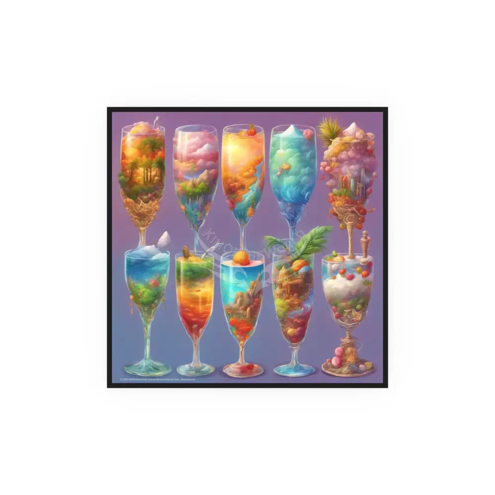 Fantasy Parfait Dessert Poster — Food & Beverage Square Poster (Satin / Archival Matte) 20″ x 20″ / Satin Poster