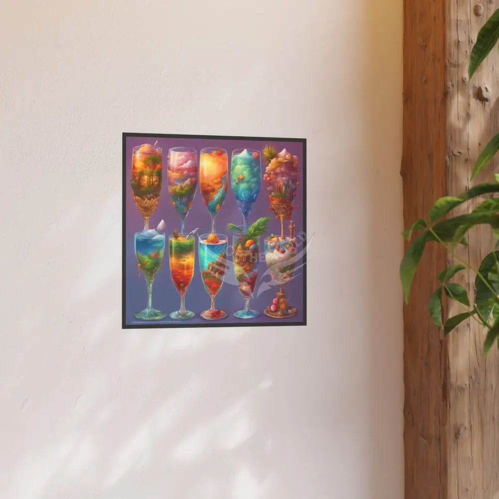 Fantasy Parfait Dessert Poster — Food & Beverage Square Poster (Satin / Archival Matte) Poster