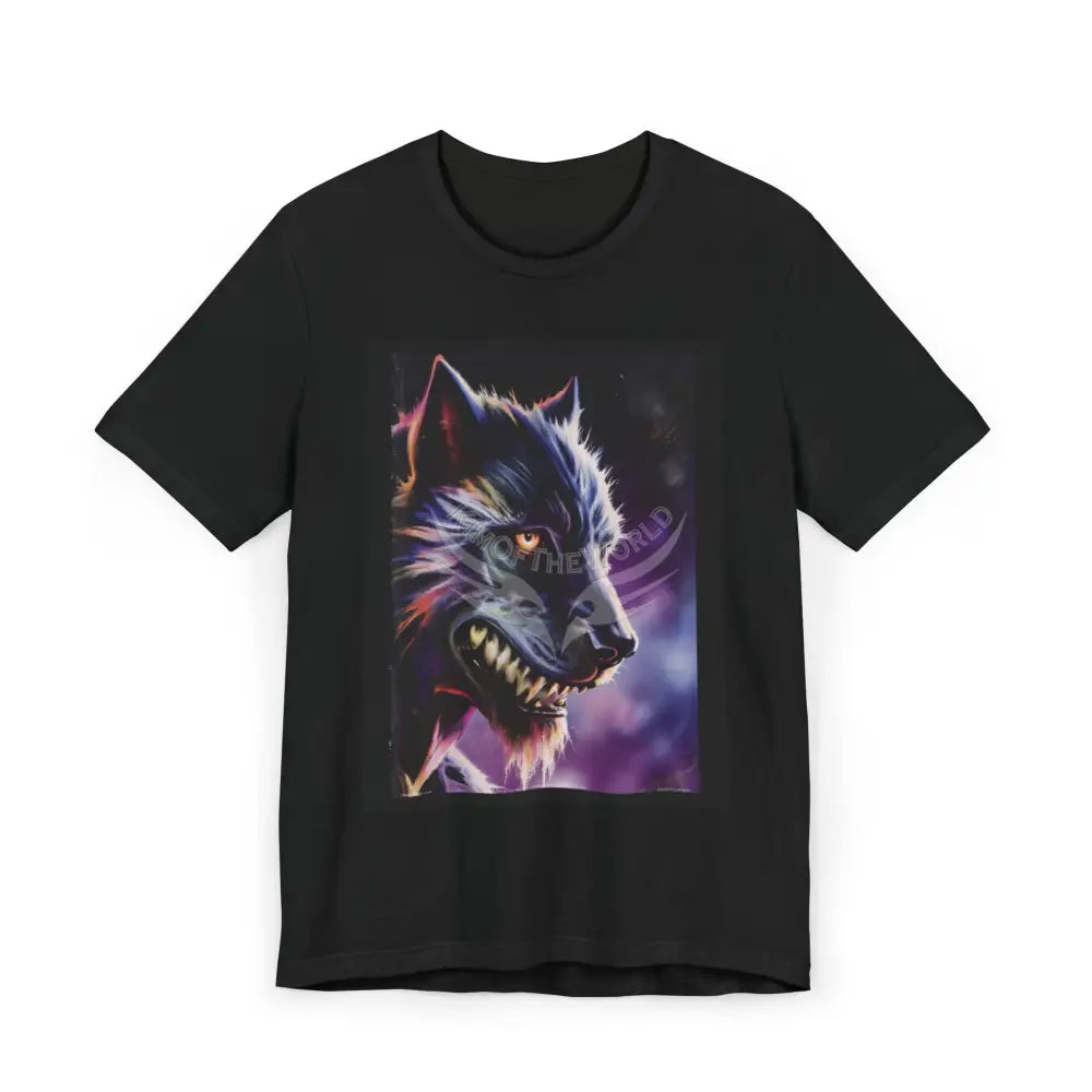 Fantasy Storybook Wolf T-Shirt Black / S T-Shirt