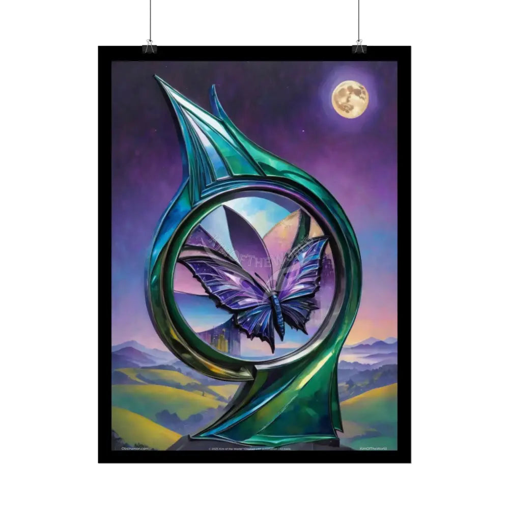 Fantasy Weird Art Rolled Small Poster — 3D Mini Surreal Oil Painting Gothic Butterfly Scene rolled poster sets (18’’ x