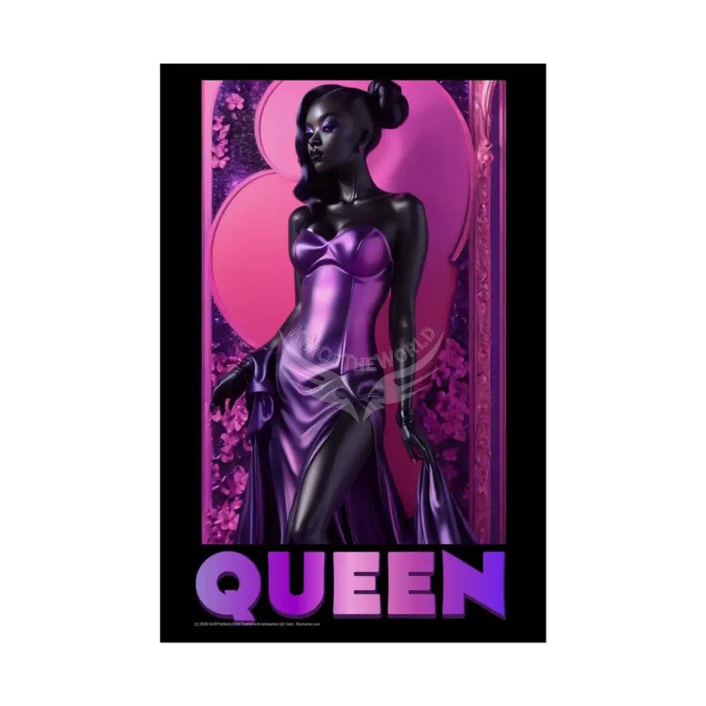 Fashion Advertising Rolled Poster — Deep Color-Coordinated Magazine Art ’Queen’ 24’’ x 36’’ (Vertical) / Semi Glossy