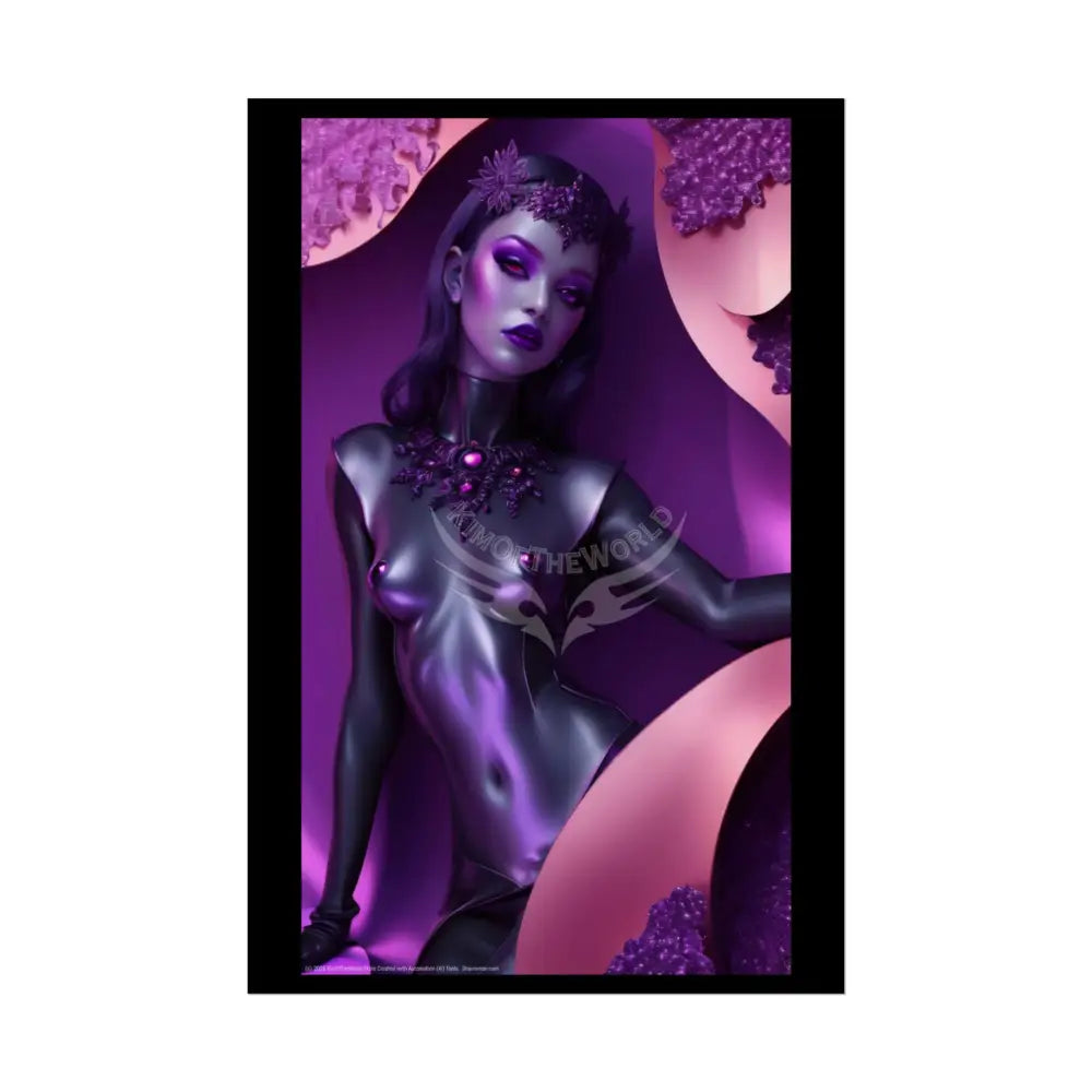 Fashion Ai Model Girl Rolled Poster — Deep Color-Coordinated Magazine Art 20″ x 30″ (Vertical) / Semi Glossy Poster