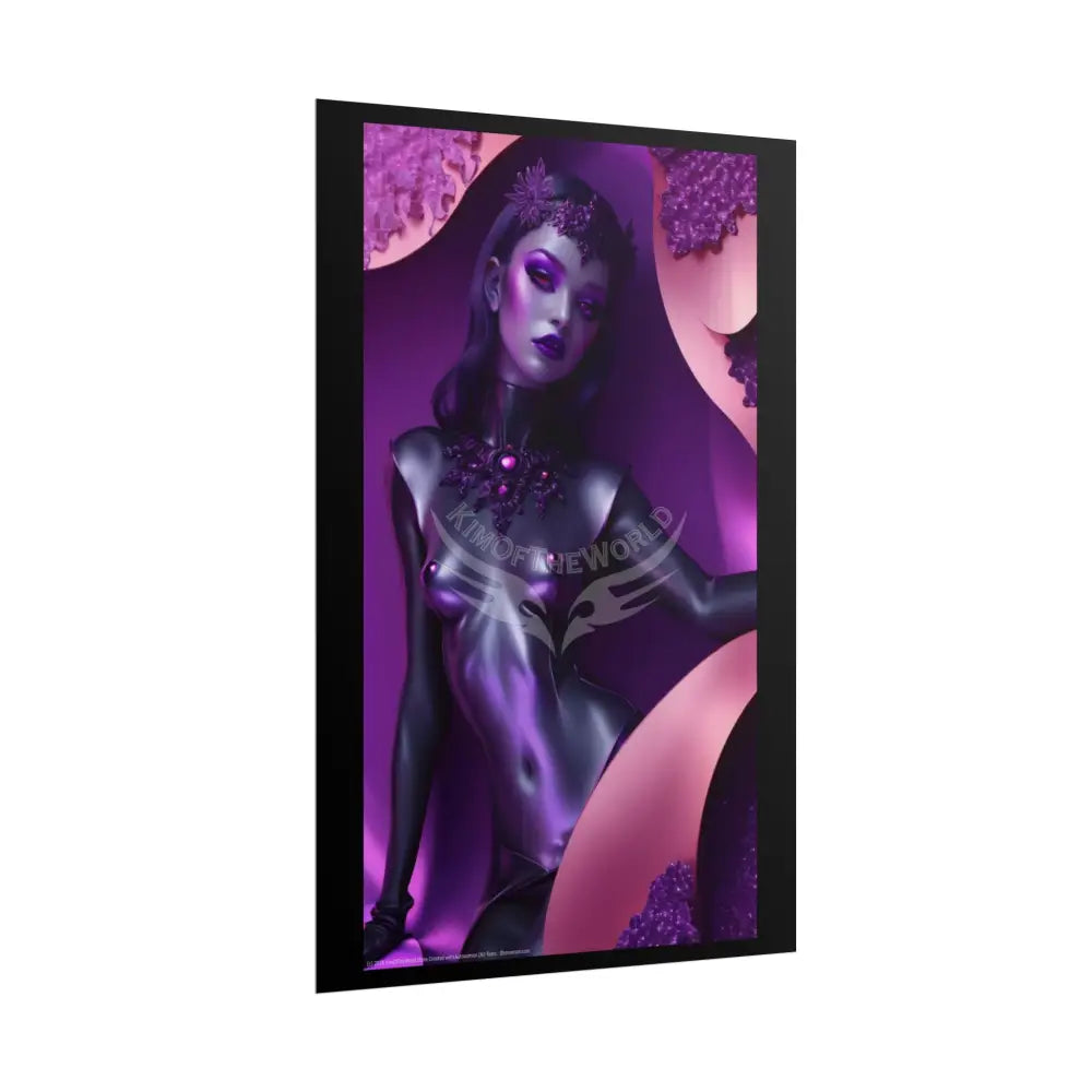 Fashion Ai Model Girl Rolled Poster — Deep Color-Coordinated Magazine Art Poster