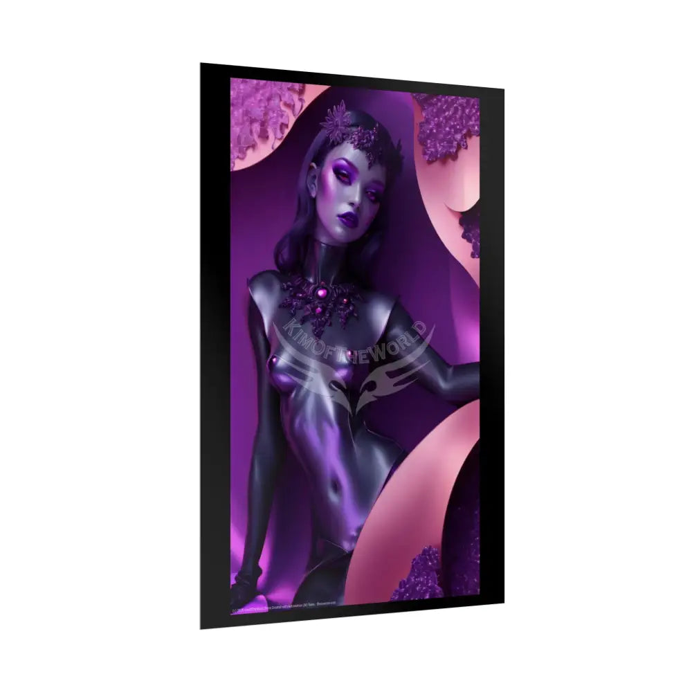 Fashion Ai Model Girl Rolled Poster — Deep Color-Coordinated Magazine Art Poster