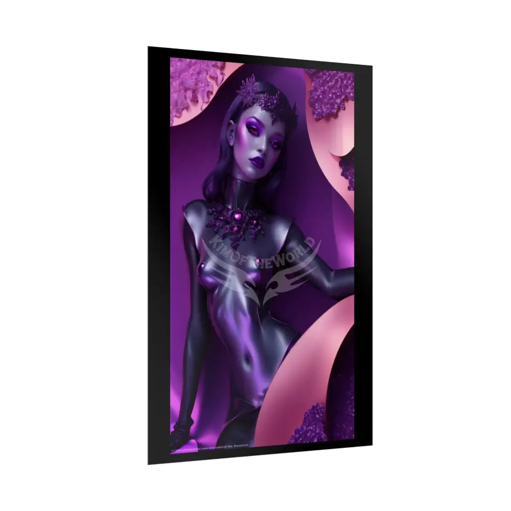 Fashion Ai Model Girl Rolled Poster — Deep Color-Coordinated Magazine Art Poster