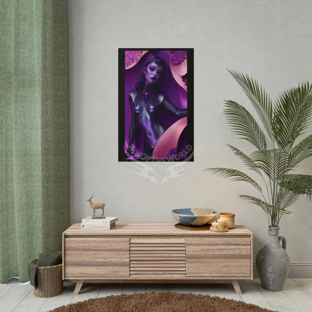 Fashion Ai Model Girl Rolled Poster — Deep Color-Coordinated Magazine Art Poster