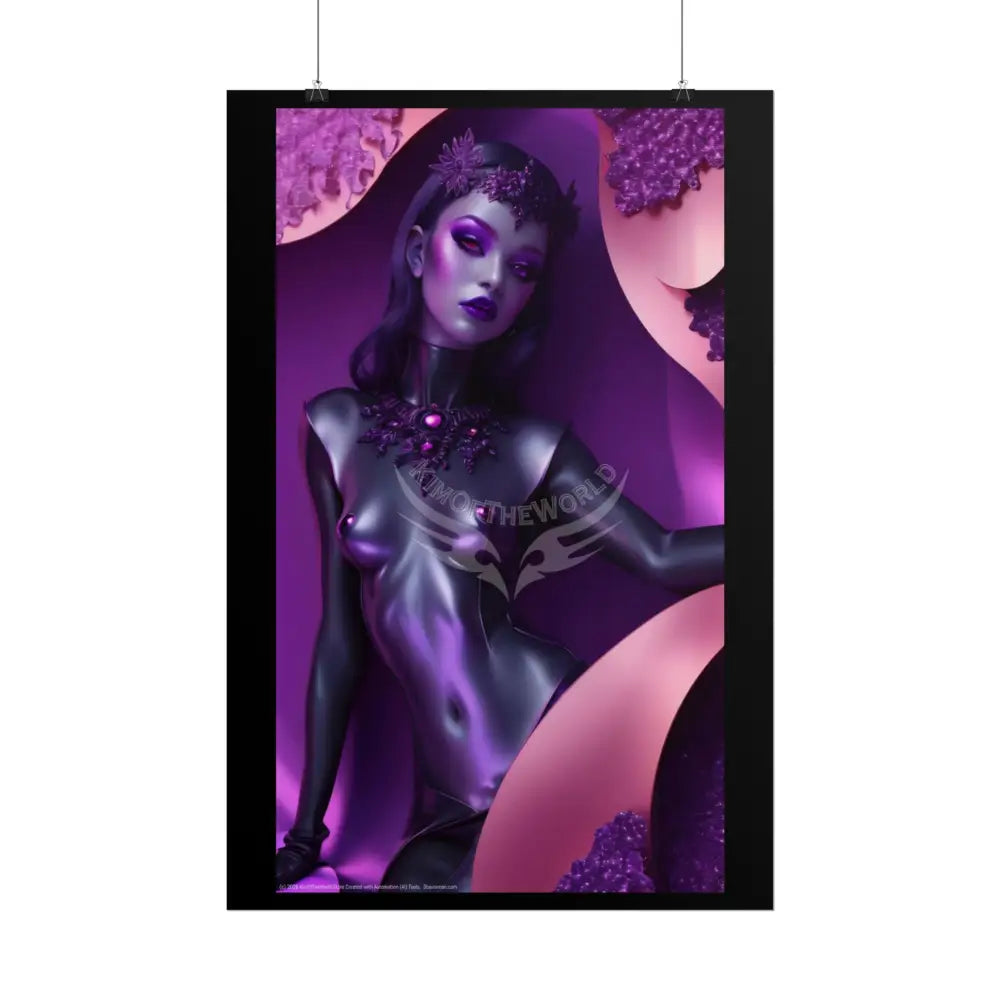 Fashion Ai Model Girl Rolled Poster — Deep Color-Coordinated Magazine Art Poster