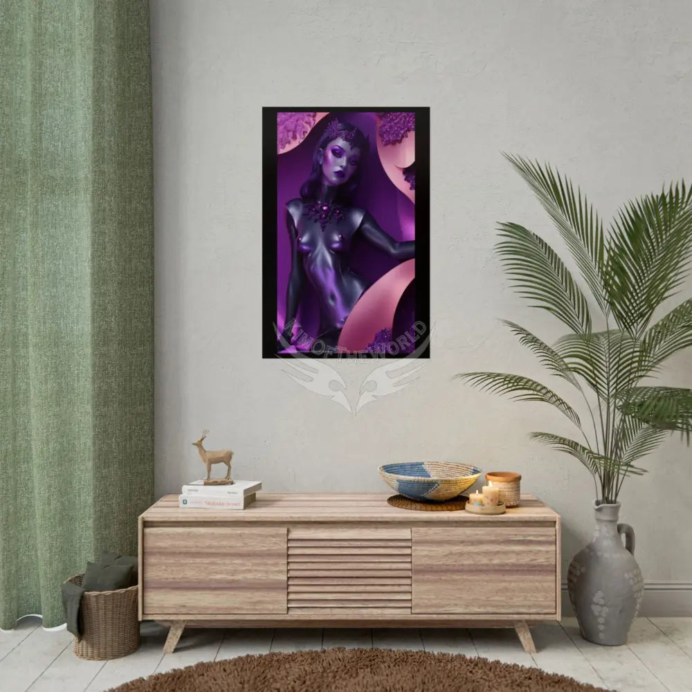 Fashion Ai Model Girl Rolled Poster — Deep Color-Coordinated Magazine Art Poster