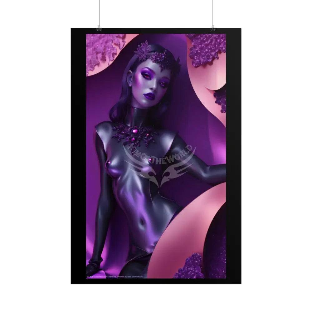 Fashion Ai Model Girl Rolled Poster — Deep Color-Coordinated Magazine Art Poster