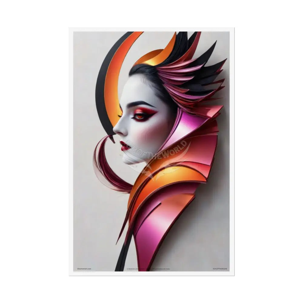 Fashion and Satin 3D Gothic Orange Satin Poster — Rolled poster Art Print Lady satin pink southwestern poster set 24’’