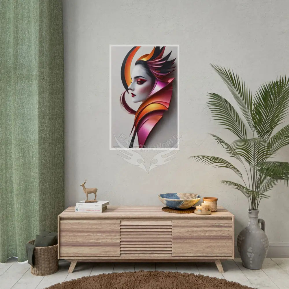 Fashion and Satin 3D Gothic Orange Satin Poster — Rolled poster Art Print Lady satin pink southwestern poster set Poster