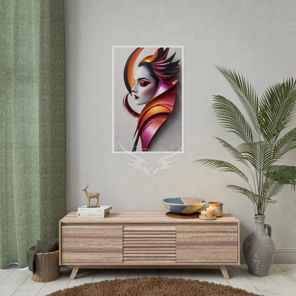 Fashion and Satin 3D Gothic Orange Satin Poster — Rolled poster Art Print Lady satin pink southwestern poster set Poster