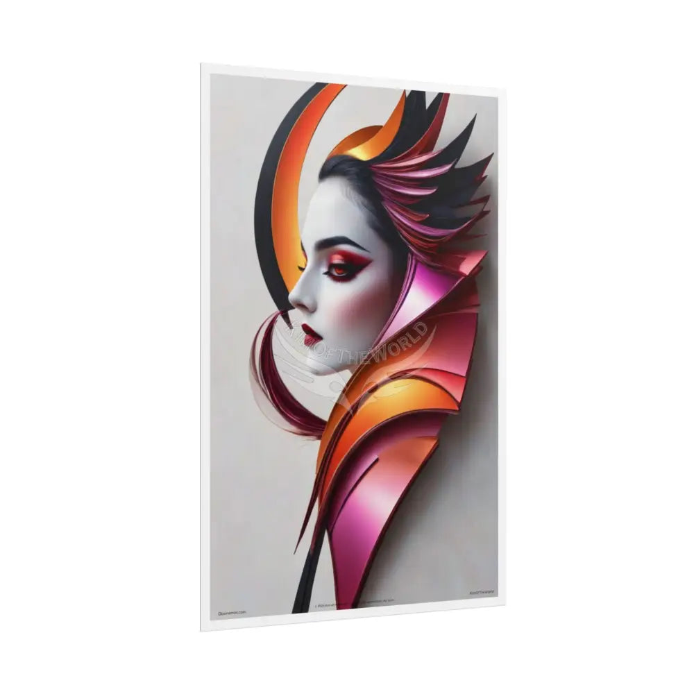 Fashion and Satin 3D Gothic Orange Satin Poster — Rolled poster Art Print Lady satin pink southwestern poster set Poster