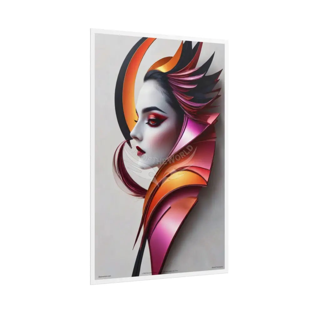 Fashion and Satin 3D Gothic Orange Satin Poster — Rolled poster Art Print Lady satin pink southwestern poster set Poster