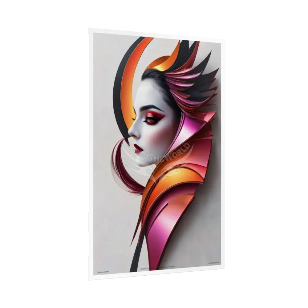 Fashion and Satin 3D Gothic Orange Satin Poster — Rolled poster Art Print Lady satin pink southwestern poster set Poster