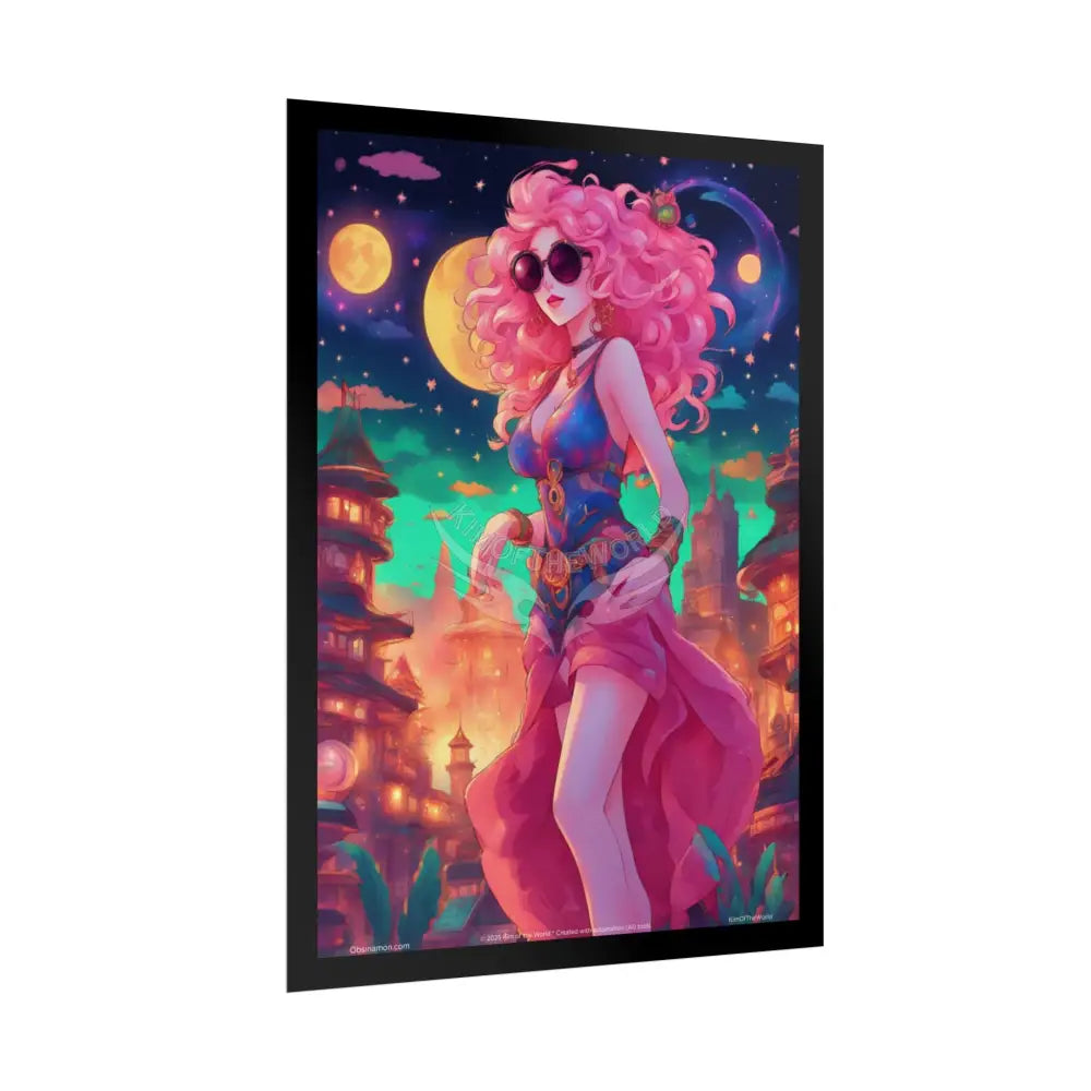 Fashion Anime Cat Lady Tall Girl Fashion Giantess Stiletto Fetish Anthro Older Lady Poster — Art Print Poster