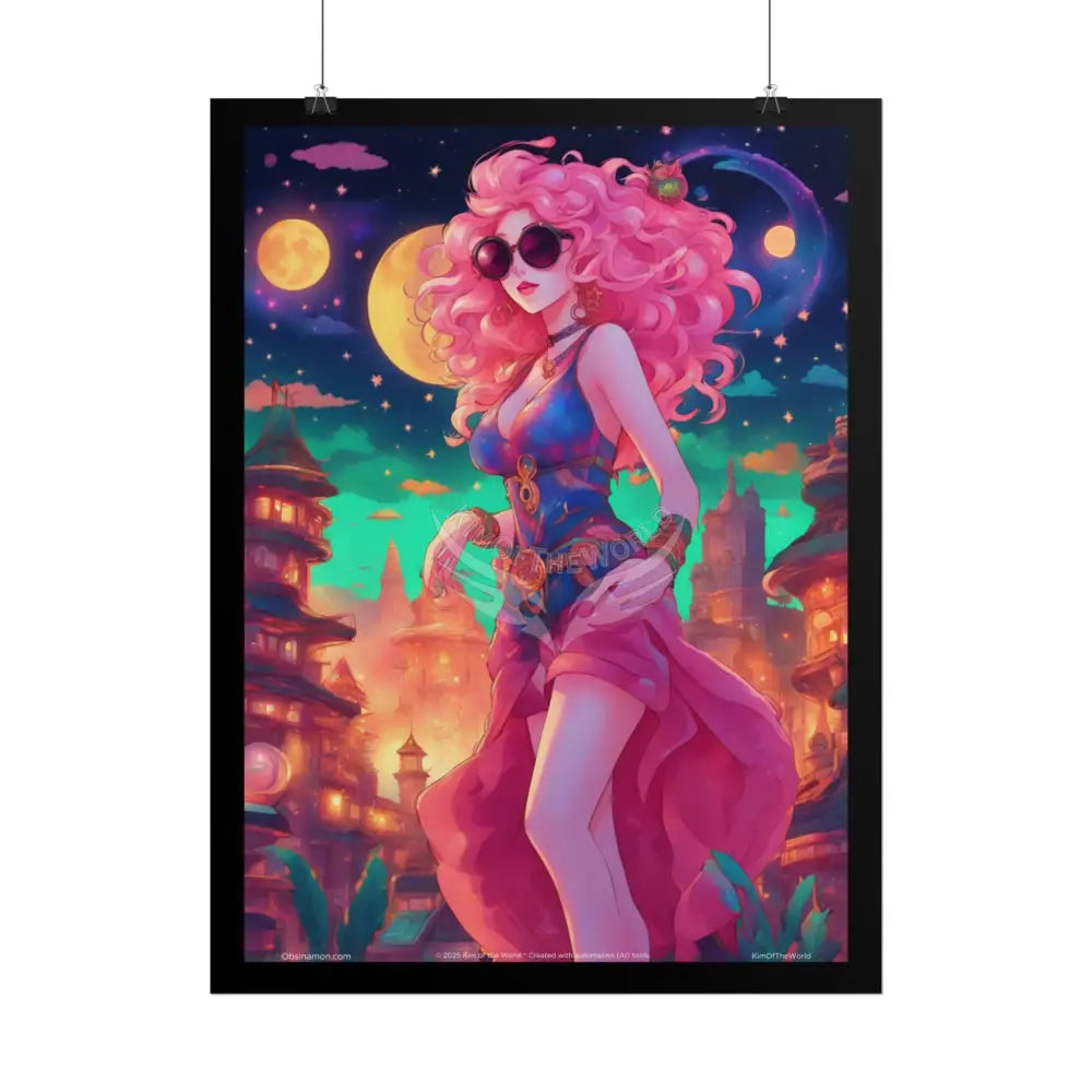 Fashion Anime Cat Lady Tall Girl Fashion Giantess Stiletto Fetish Anthro Older Lady Poster — Art Print Poster