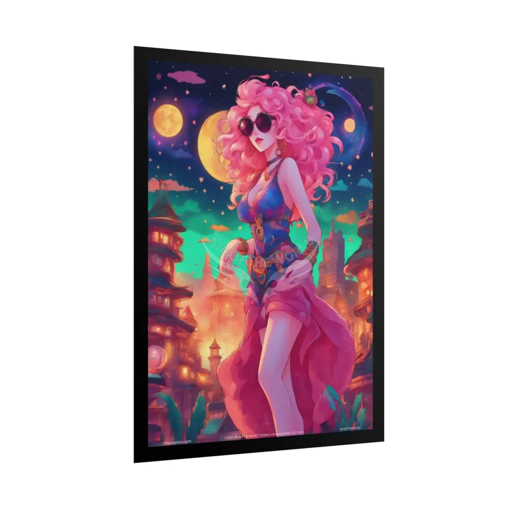 Fashion Anime Cat Lady Tall Girl Fashion Giantess Stiletto Fetish Anthro Older Lady Poster — Art Print Poster