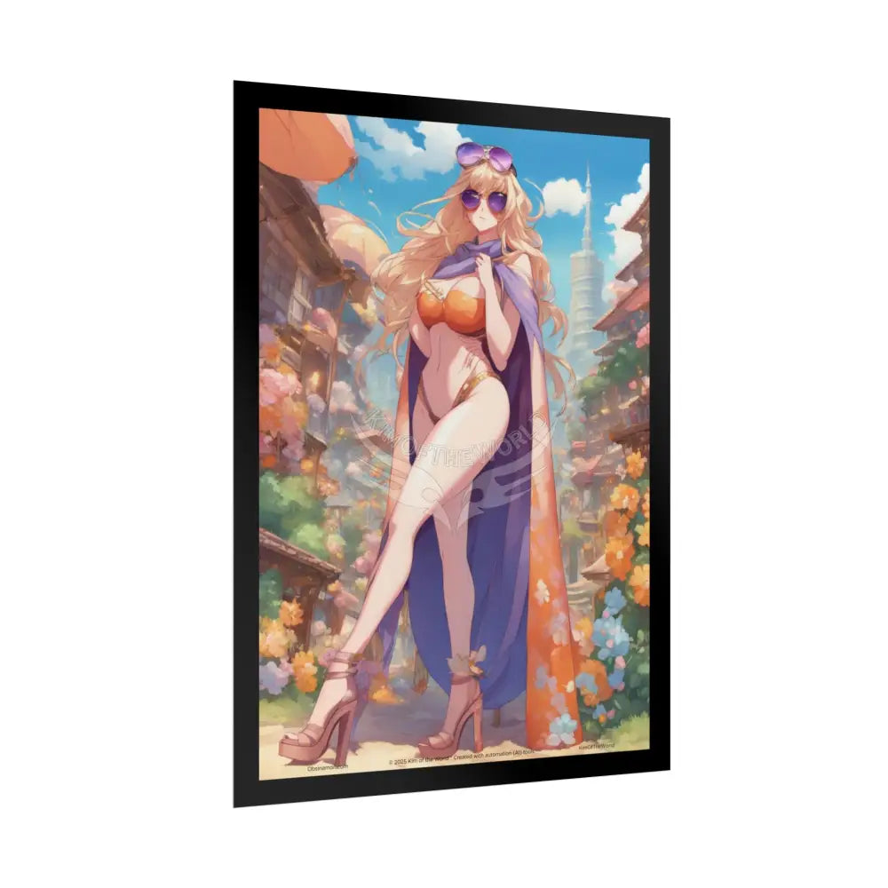Fashion Anime Cat Lady Tall Girl Fashion Giantess Stiletto Fetish Poster — Art Print Poster