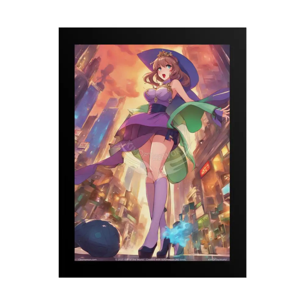 Fashion Anime Cat Lady Tall Girl Fashion Giantess Stiletto Fetish Poster — Art Print 18″ x 24″ (Vertical) / Matte Poster