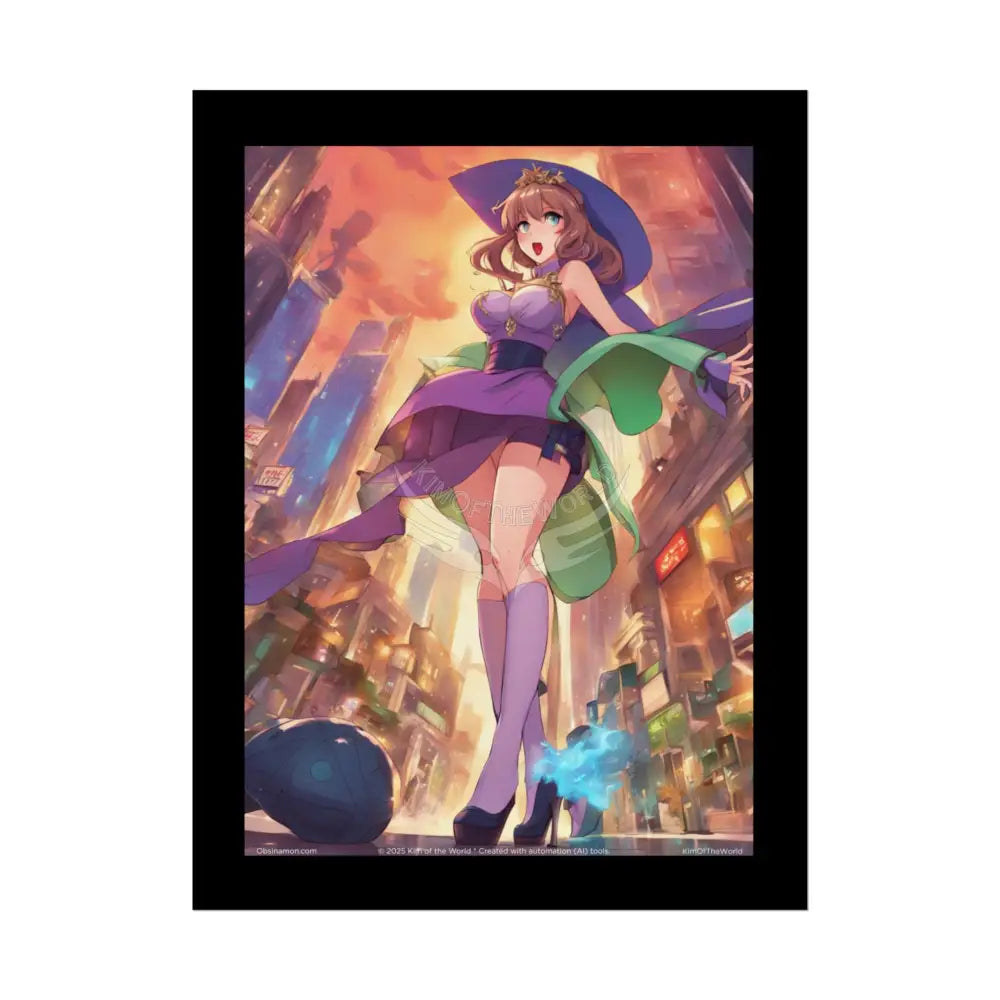 Fashion Anime Cat Lady Tall Girl Fashion Giantess Stiletto Fetish Poster — Art Print 18″ x 24″ (Vertical) / Semi Glossy