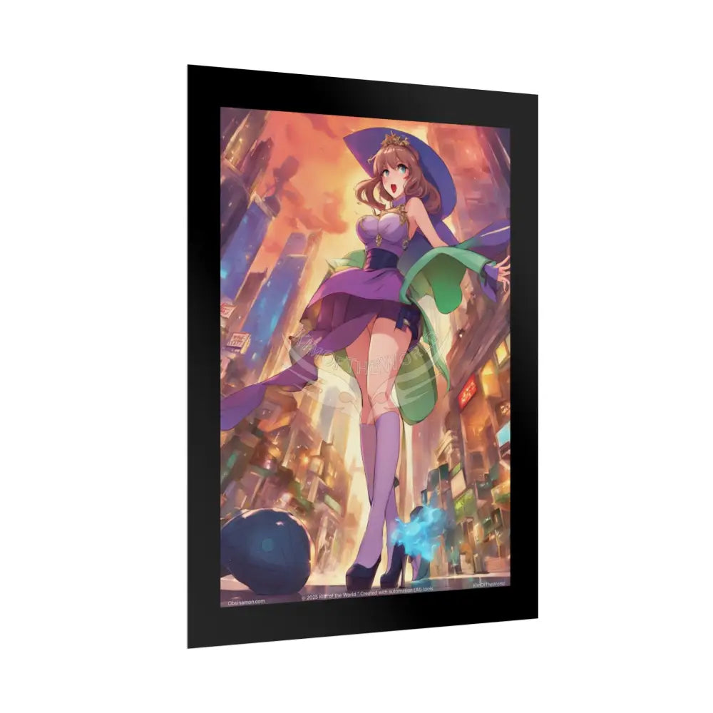 Fashion Anime Cat Lady Tall Girl Fashion Giantess Stiletto Fetish Poster — Art Print Poster