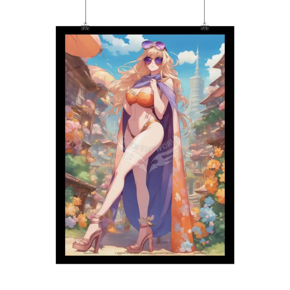 Fashion Anime Cat Lady Tall Girl Fashion Giantess Stiletto Fetish Poster — Art Print Poster